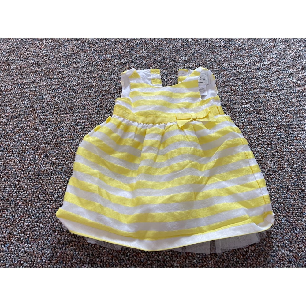 Dressed Up by Gymboree Girls Yellow Striped Dress 6-12M